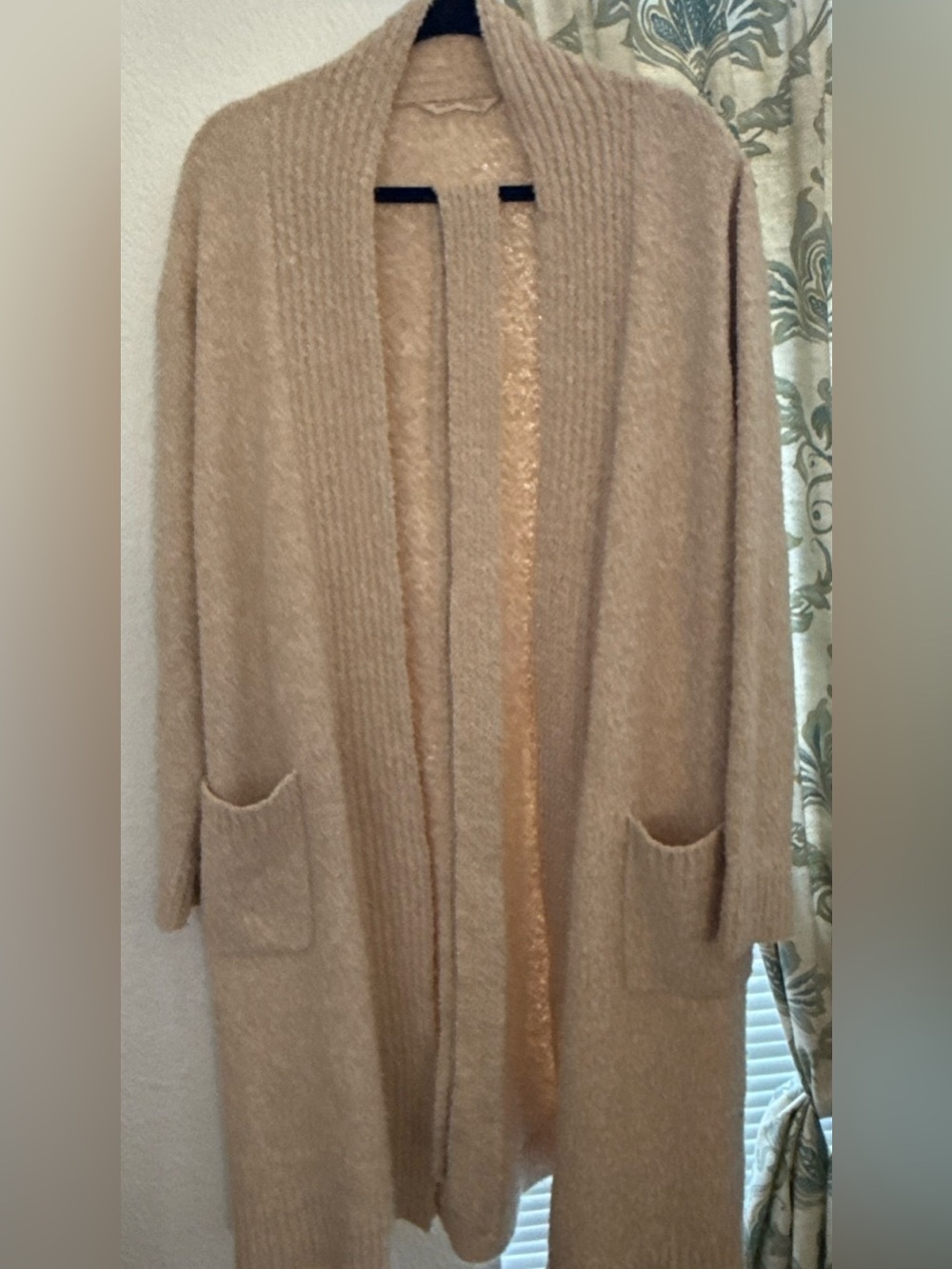 Soft Surroundings Women Cream Boucle Duster Cardigan Long Cozy Sweater XL
